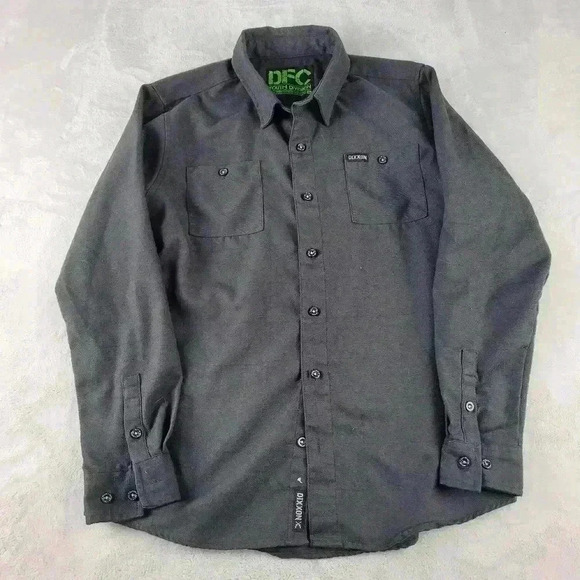Dixxon DFC Youth Division Flannel Shirt Youth XL Gray Black Plaid Button Up - Picture 1 of 7